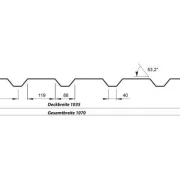 Trapezprofil T35/207 35 µm P0lyester Matt-Grobkörnig