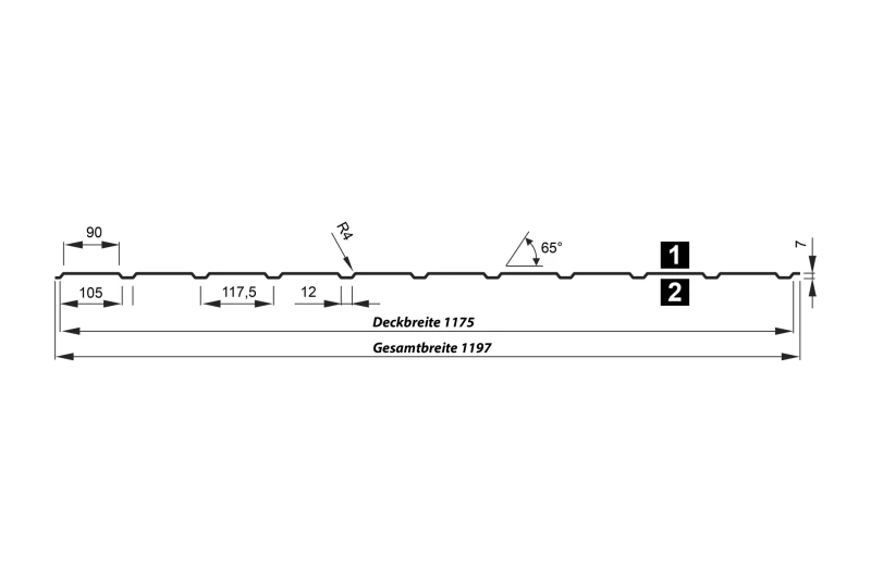 Trapezprofil T7 M Wand Sonderposten