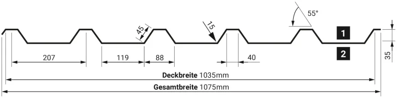 Trapezprofil T35/207M Holzoptik