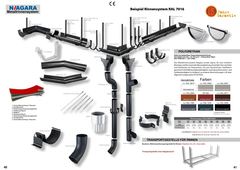 Rinnenhaken 210 mm PU beschichtet