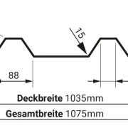 Trapezprofil T35/207M 25/50 µm Aluminium