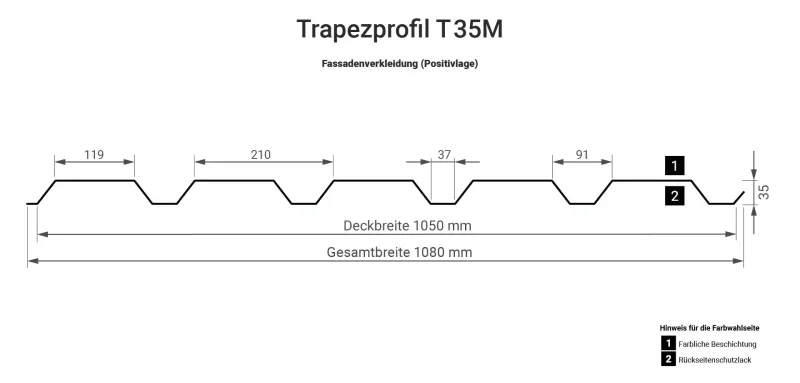 Trapezprofil T35 M Holzoptik